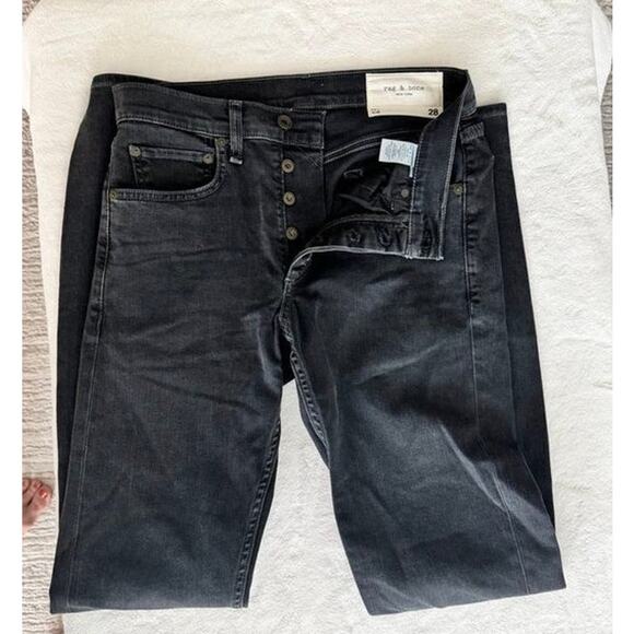 Rag & Bone Fit 2 Slim Jeans Men’s 28 Charcoal Gray Stretch Denim - Picture 5 of 16
